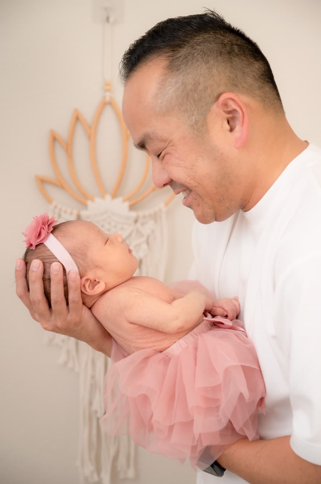Daddy's gentle hold